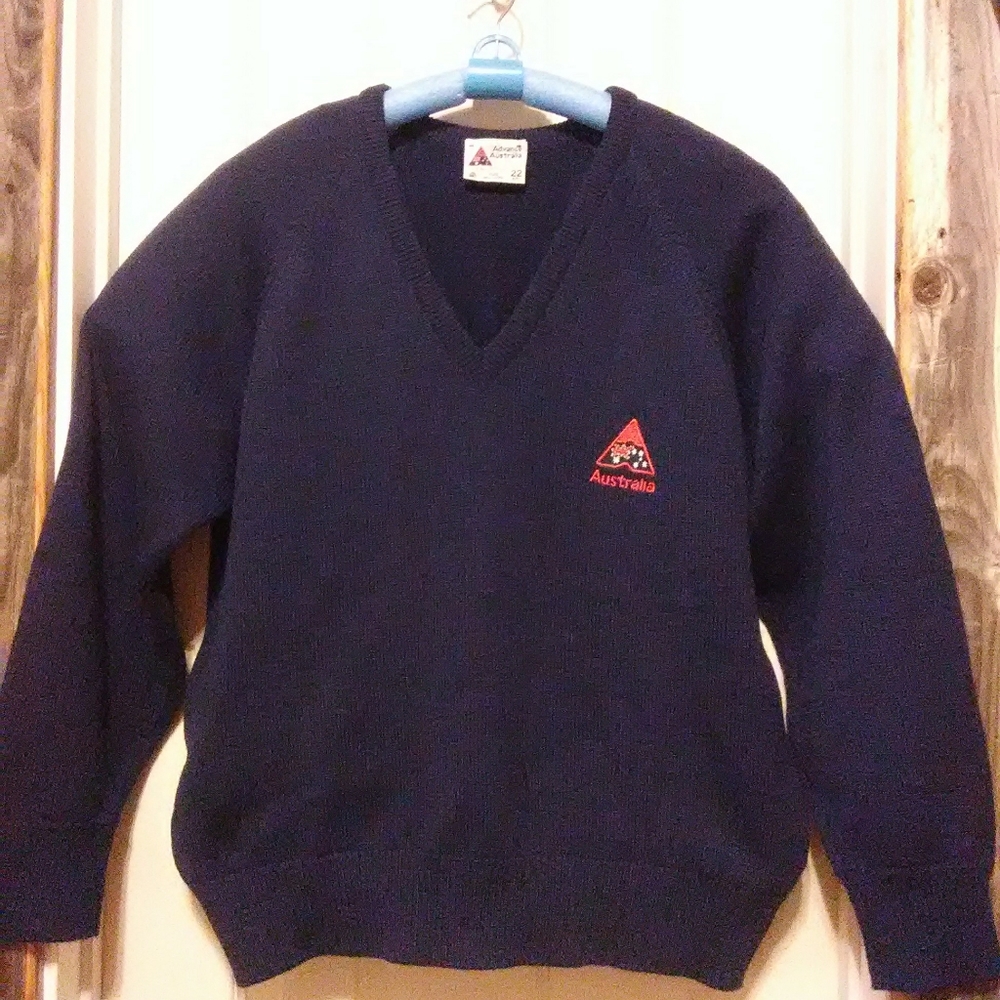 Navy Blue 100% Wool Sweater Large